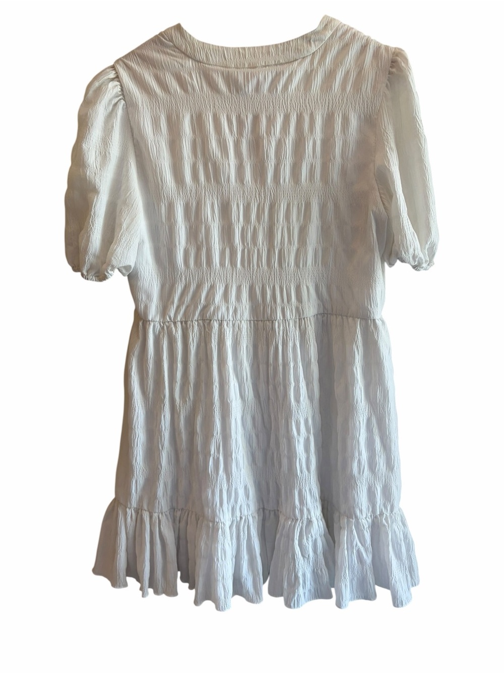 Vince Camuto Puff Blooming Floral sleeve babydoll dress ivory - Medium - Picture 3 of 5